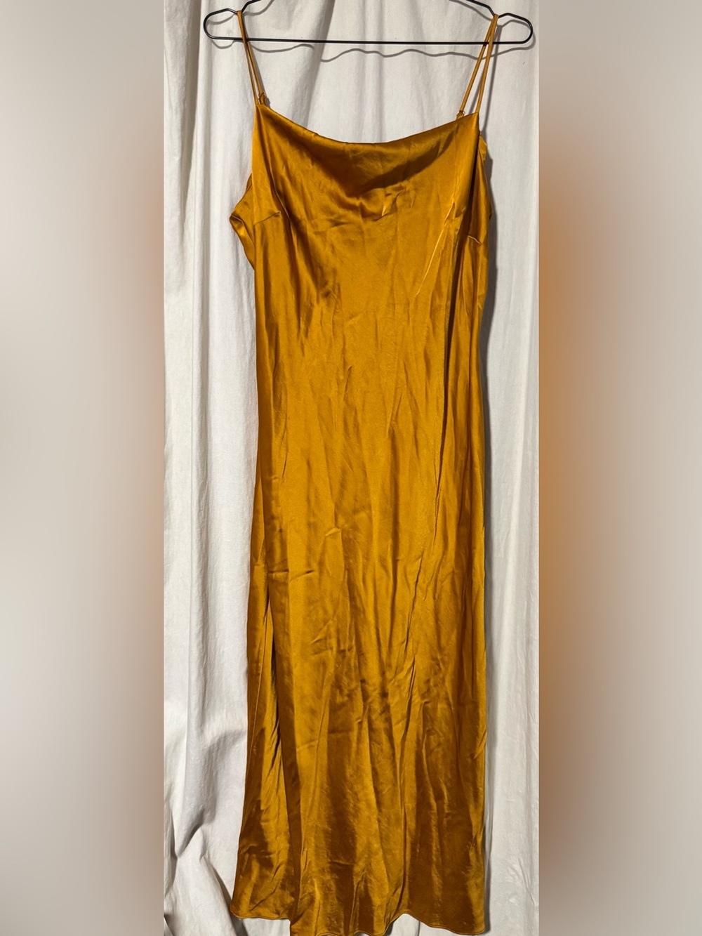 Express Honey Satin Maxi Slip Dress